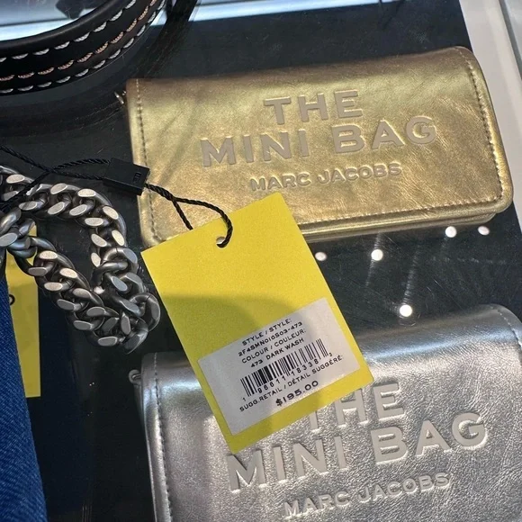 NWT! NEW! Marc Jacobs The Denim Chain Mini Bag -Dark Wash - Picture 7 of 14